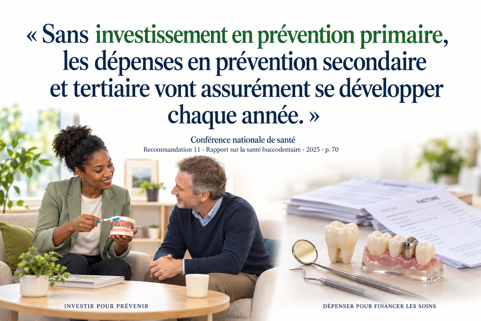 Citation CNS : Sans investissement en prévention primaire, les dépenses en prévention secondaire et tertiaire vont assurément se développer chaque année.